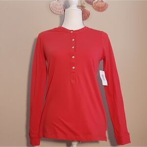 Style and Co NWT bright red long sleeve tee